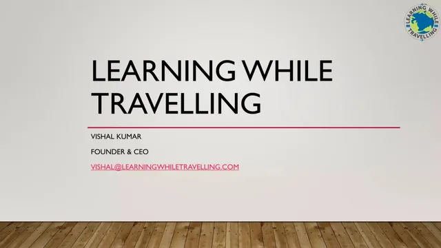 Learning while Travelling pitch deck cover