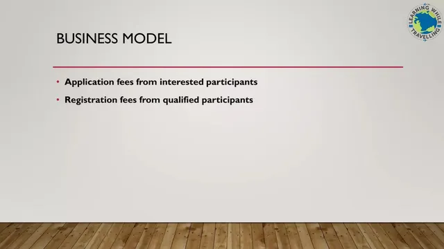 Business model / revenue streams slide 6 from Learning while Travelling