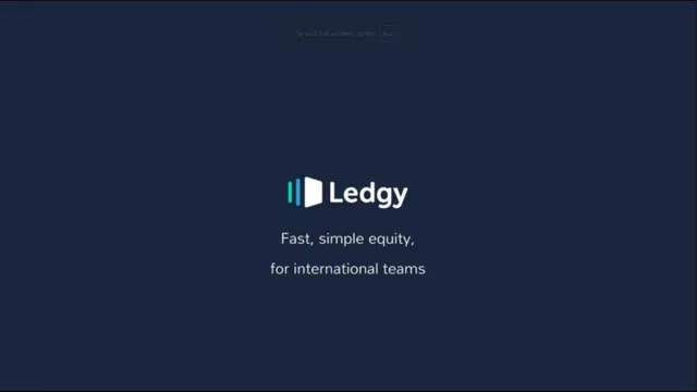Ledgy pitch deck cover
