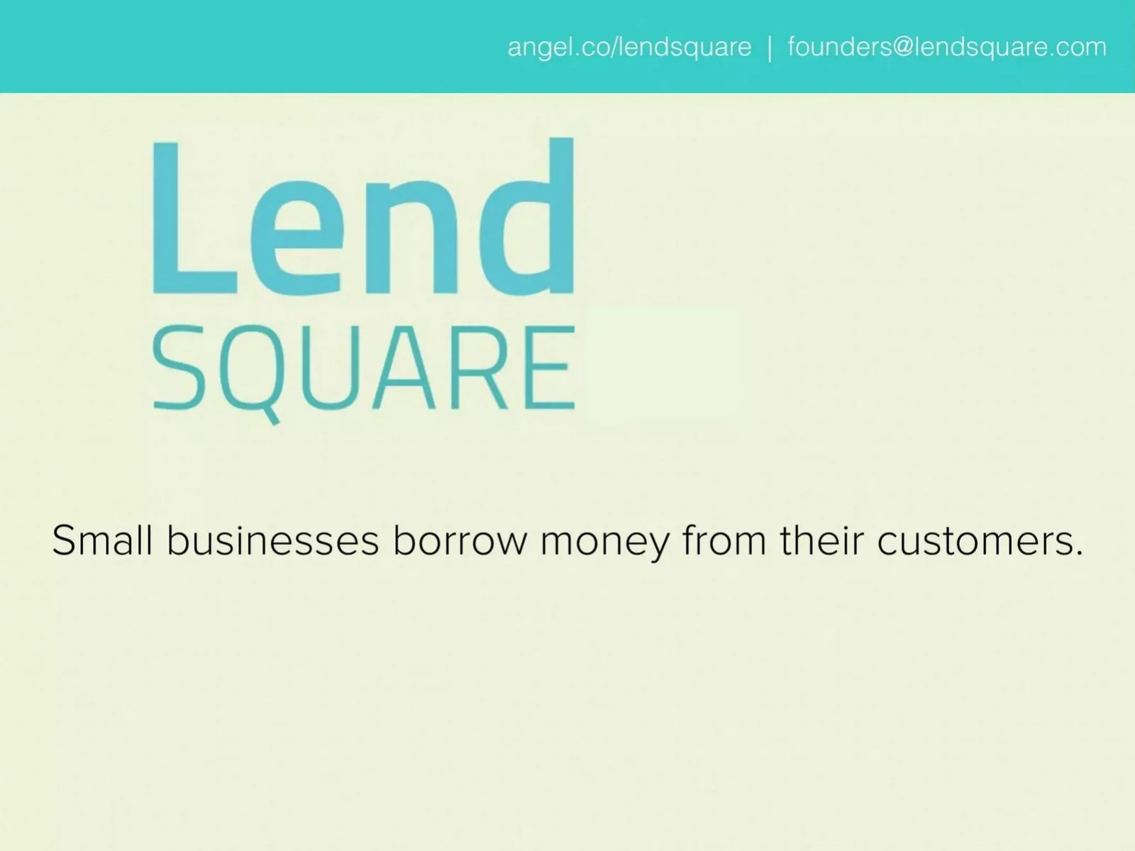 LendSquare pitch deck slide