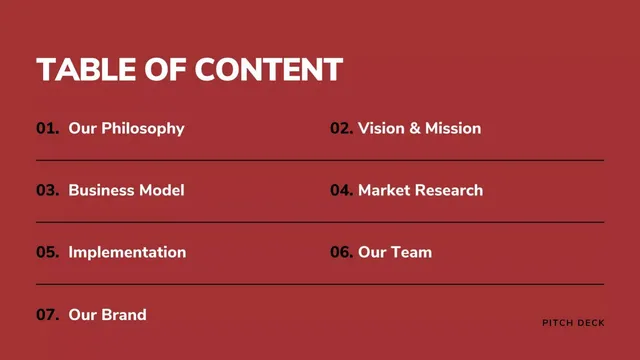 Agenda / contents slide 2 from LENS UNO