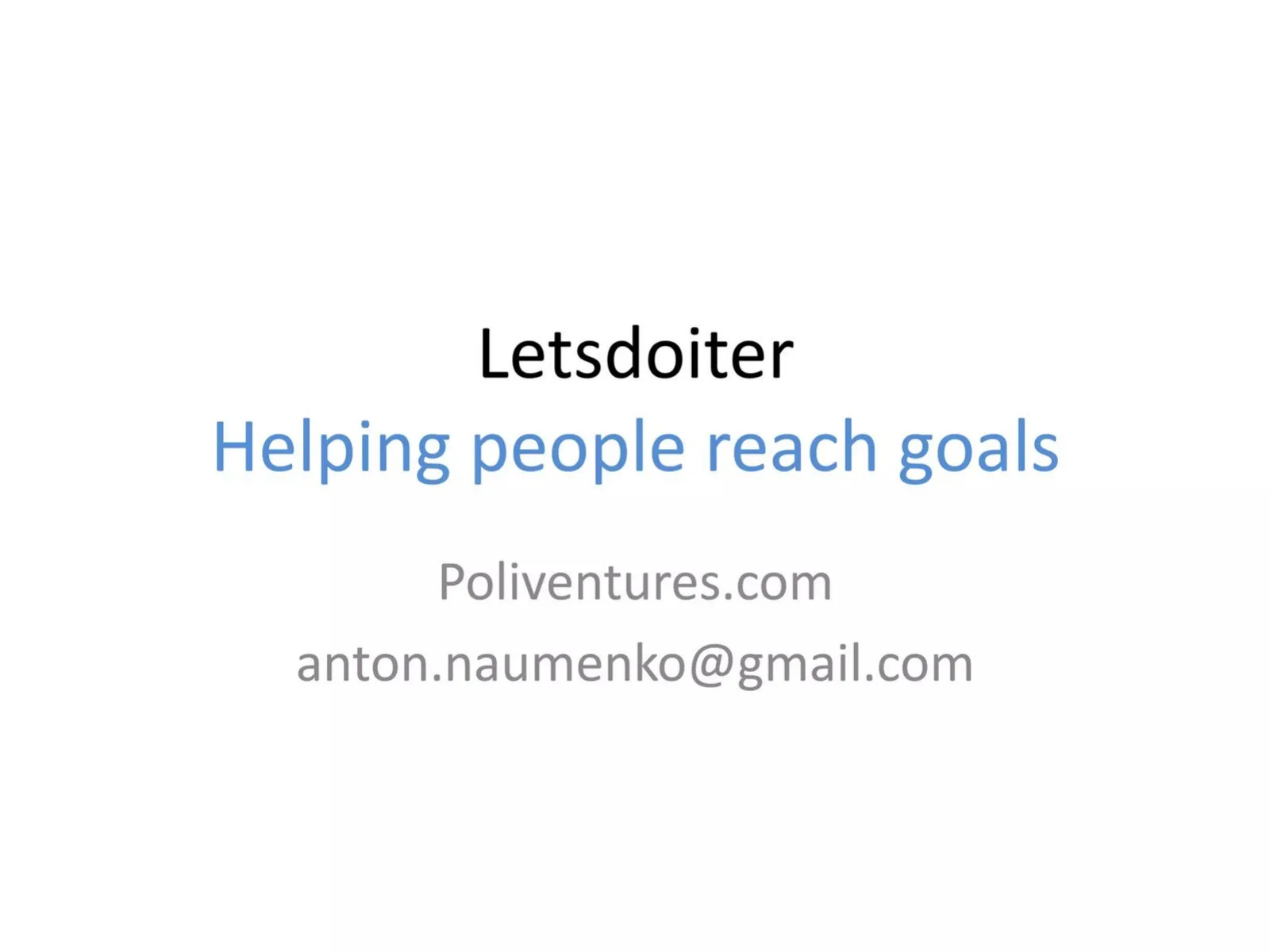 Letsdoiter pitch deck slide