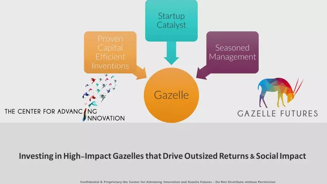 Gazelle Futures / The Center for Advancing Innovation pitch deck cover