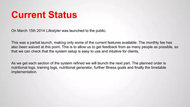 Roadmap slide 10 from Lifestyler