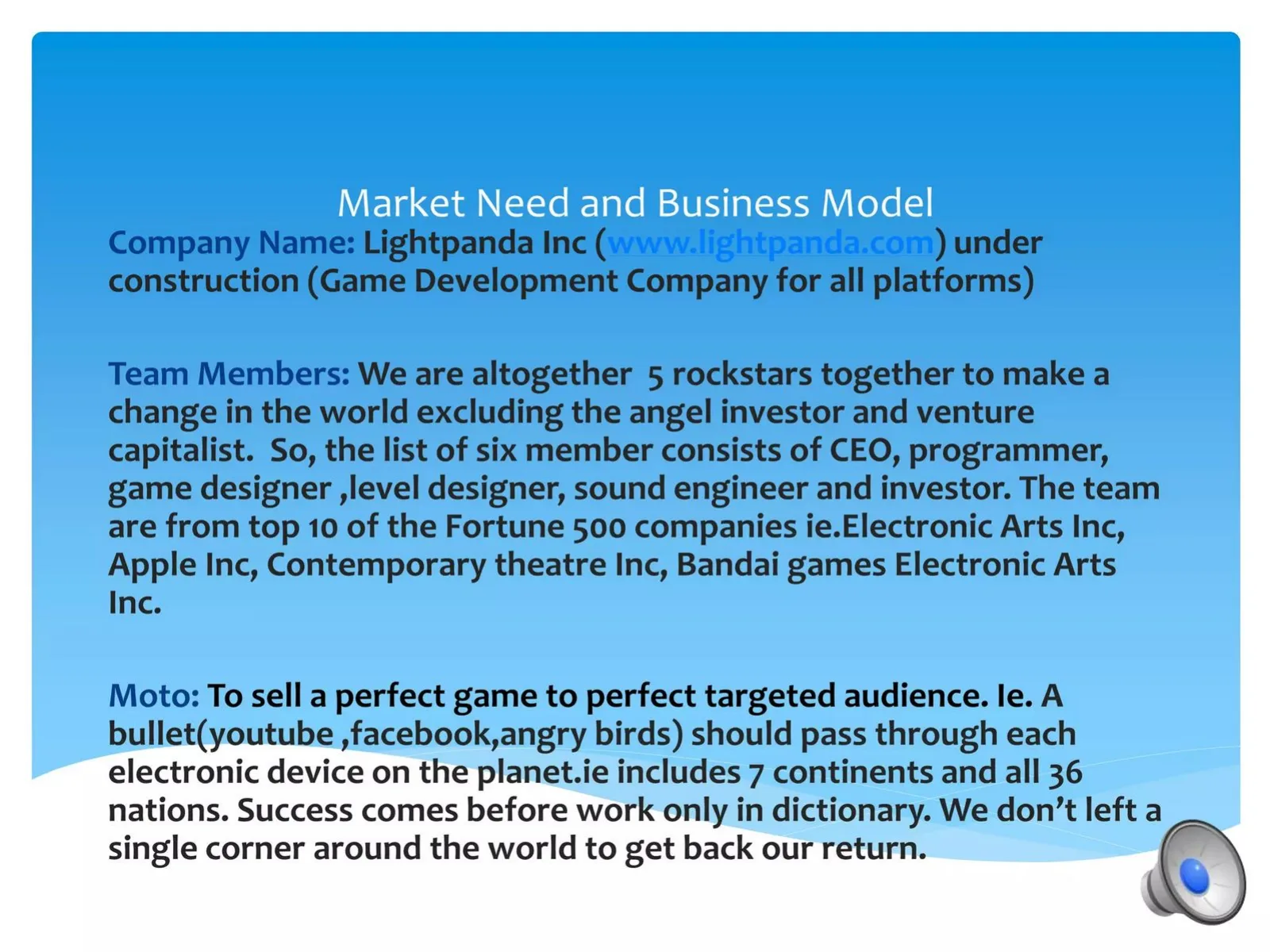 Lightpanda Inc pitch deck slide