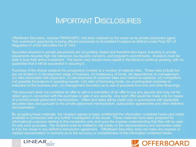 Disclaimer slide 2 from Linear Air