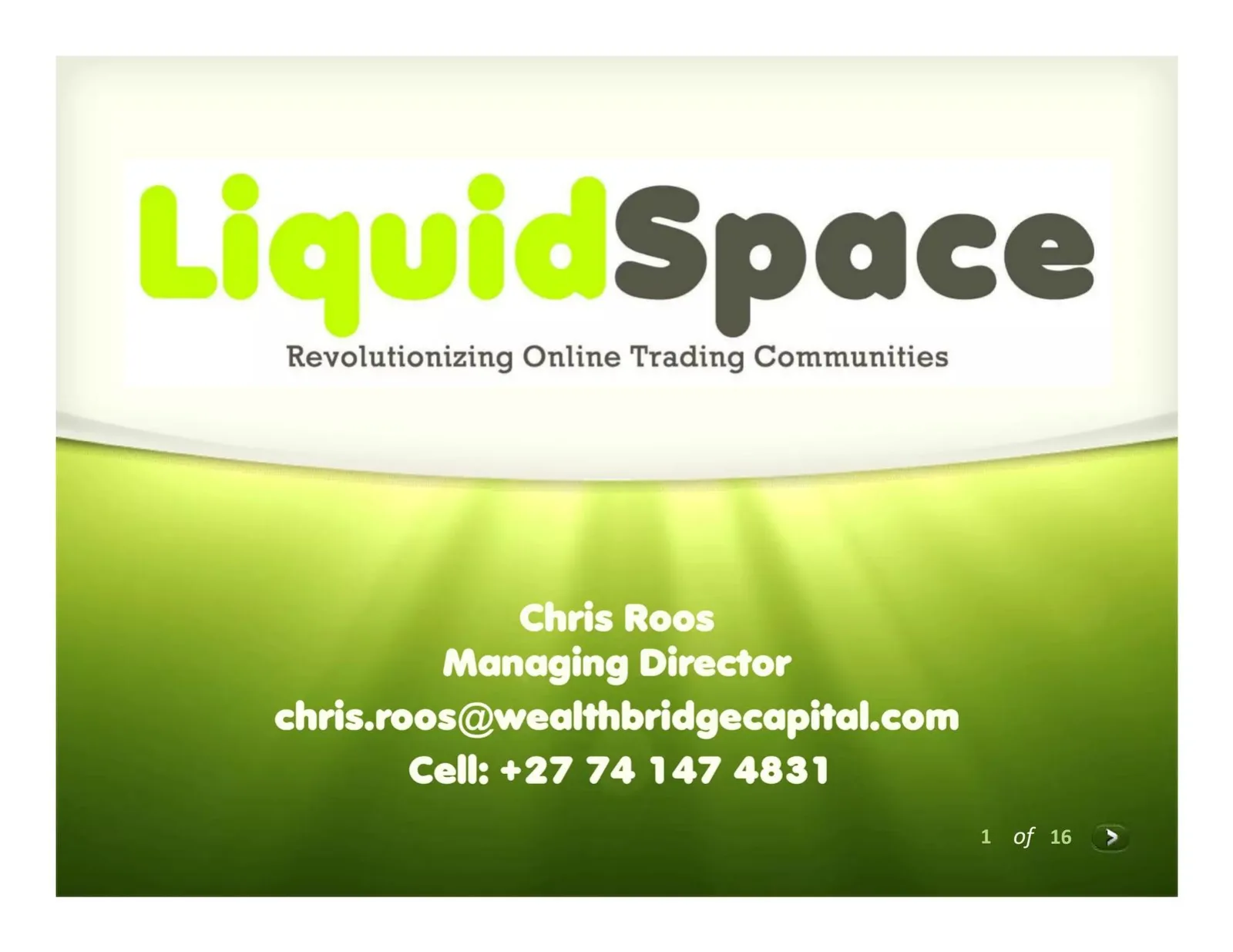 LiquidSpace pitch deck slide