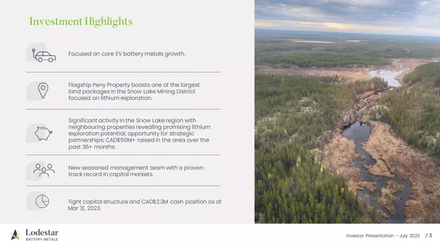Traction slide 3 from Lodestar Battery Metals
