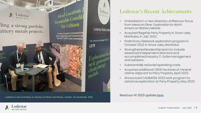Traction slide 5 from Lodestar Battery Metals