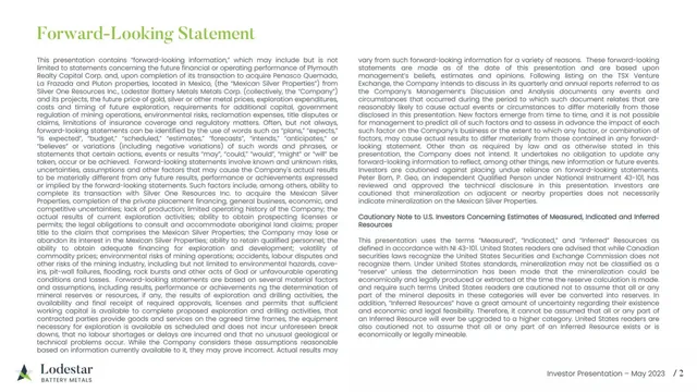 Disclaimer slide 2 from Lodestar Battery Metals