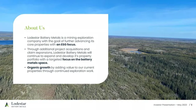 Company overview slide 4 from Lodestar Battery Metals