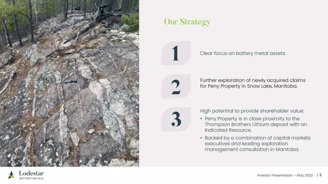 Company overview slide 5 from Lodestar Battery Metals