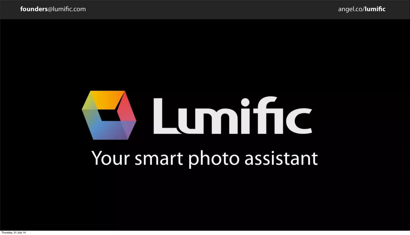 Lumific pitch deck slide