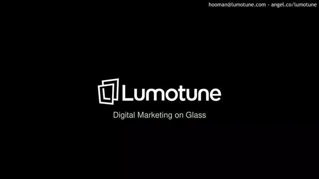 Lumotune pitch deck cover
