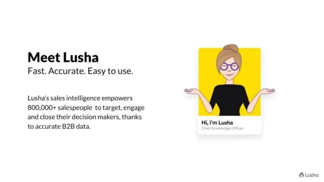 Product / solution slide 3 from Lusha