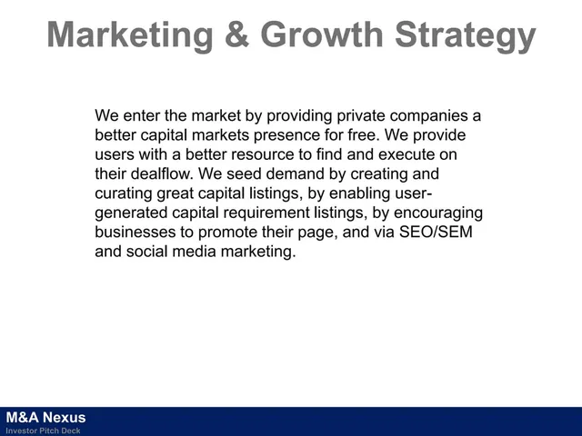 Go-to-market strategy slide 9 from M&A Nexus