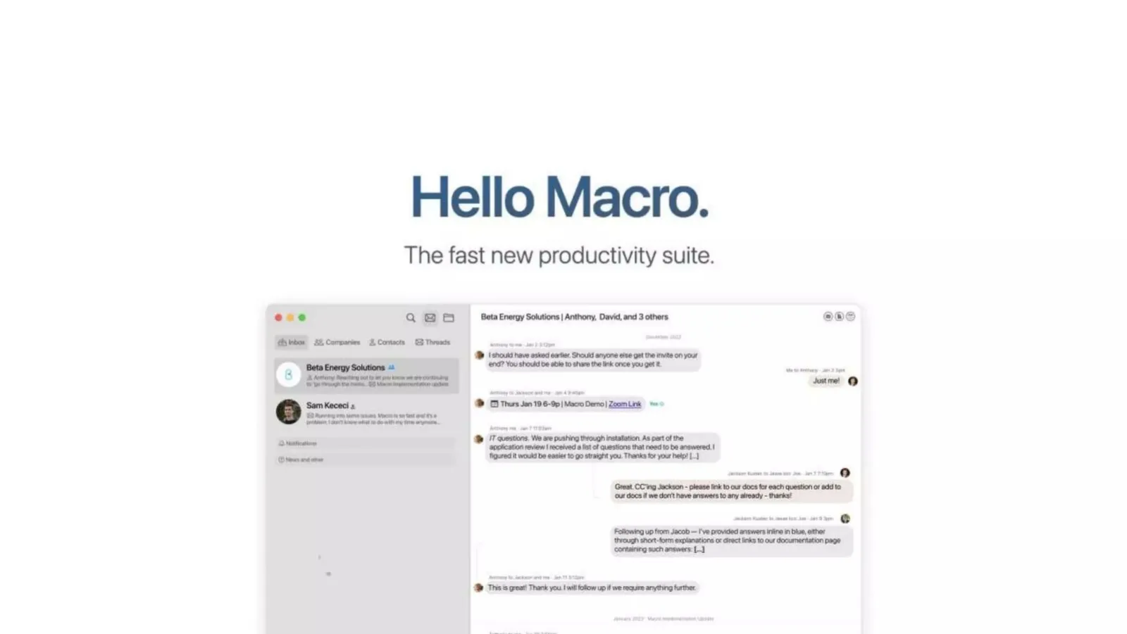 Macro pitch deck slide