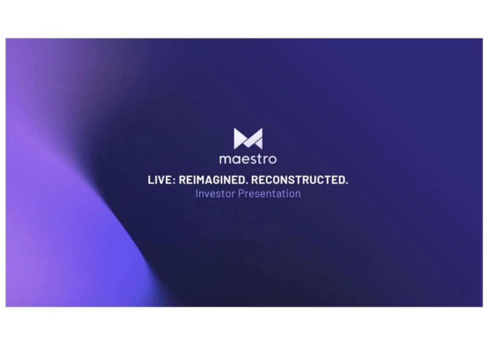 Maestro pitch deck slide