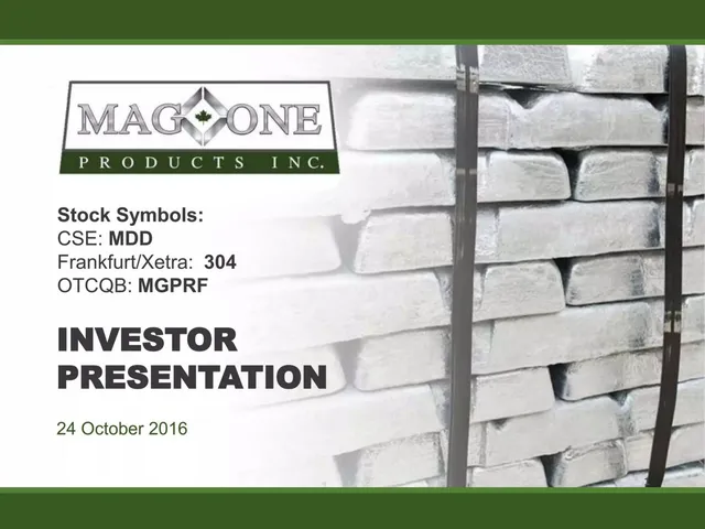 Mag One Products Inc. pitch deck cover