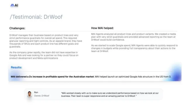Reviews / testimonials / feedback slide 9 from MAI