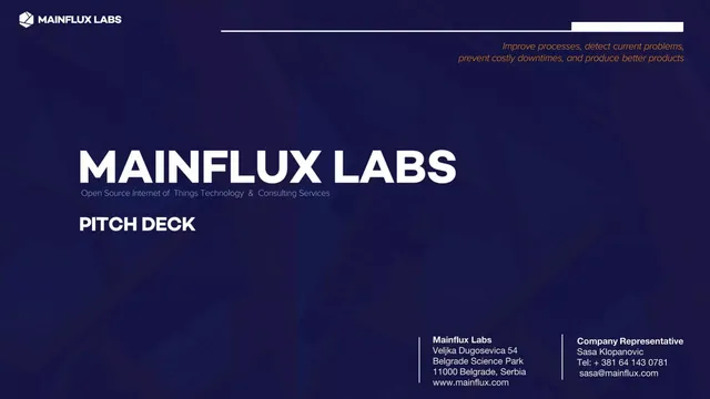 Mainflux Labs pitch deck cover