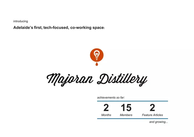 Majoran Distillery pitch deck cover