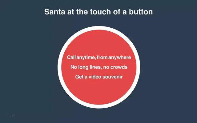 Product / solution slide 4 from Make Believe Labs (Hello Santa)