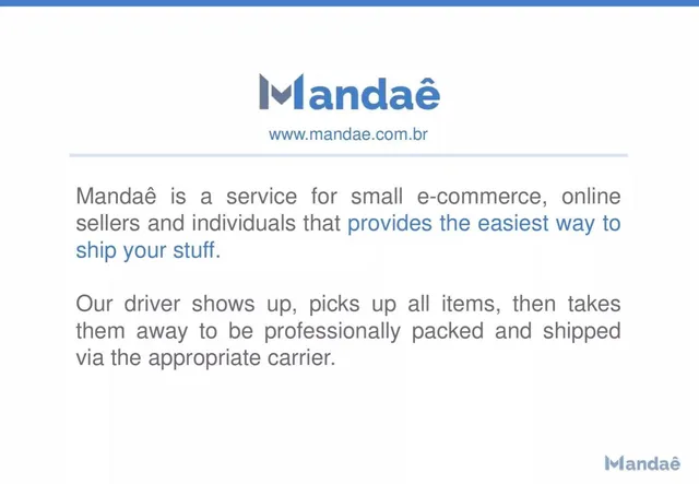 Product / solution slide 2 from Mandaê