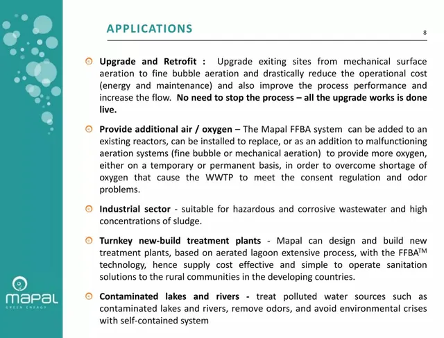 Product / solution slide 8 from Mapal Green Energy