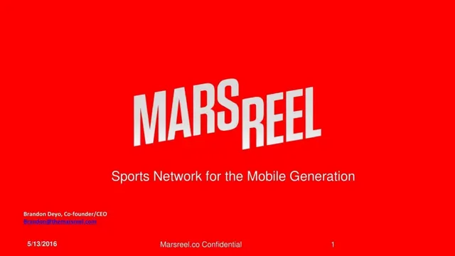 Mars Reel pitch deck cover