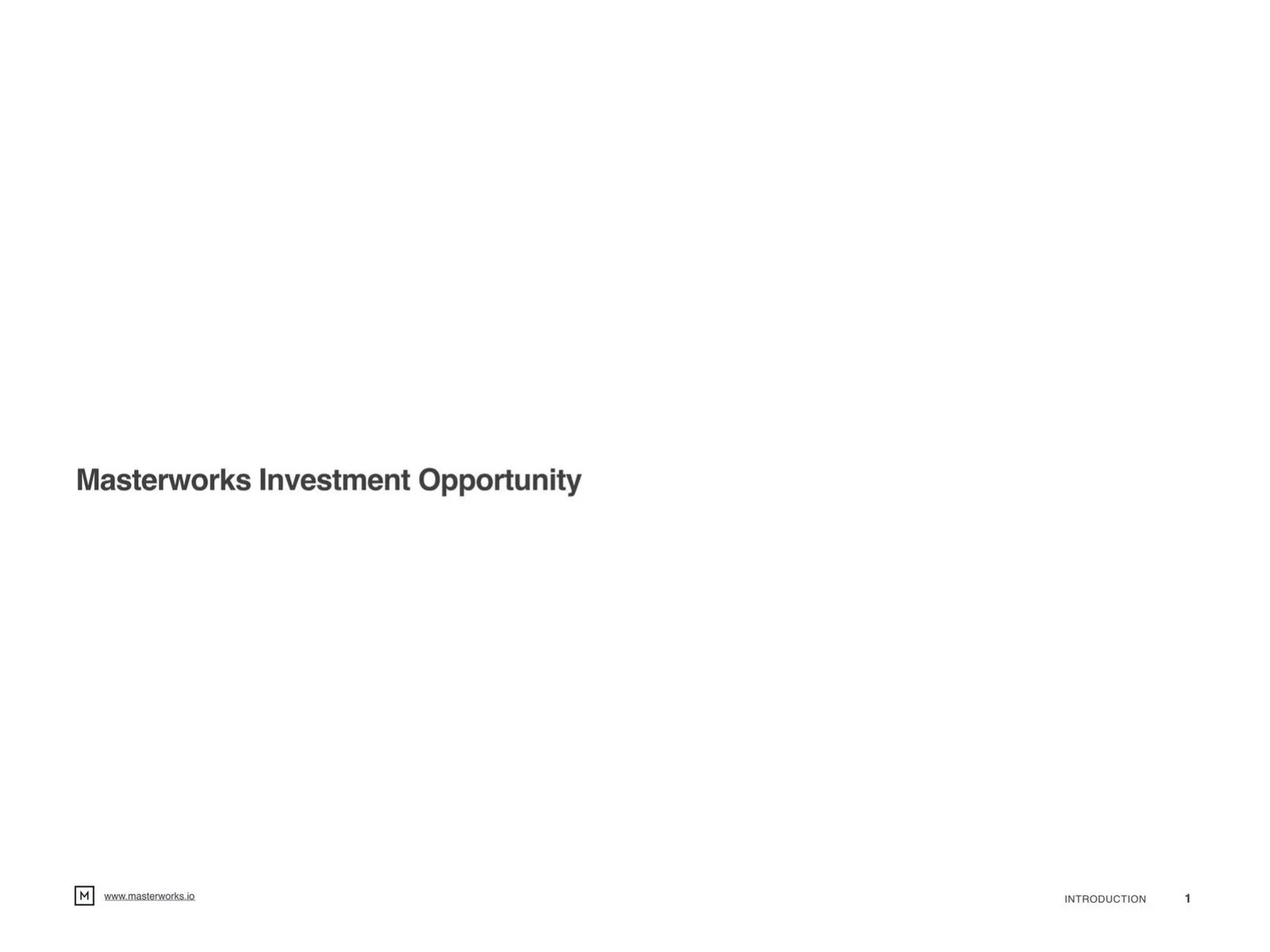 Masterworks.io pitch deck slide