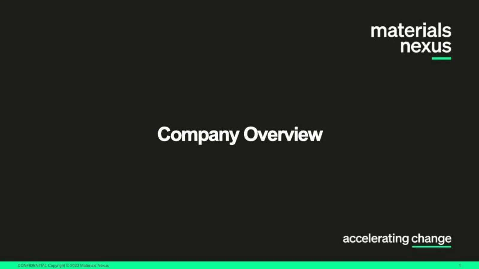 Materials Nexus pitch deck slide