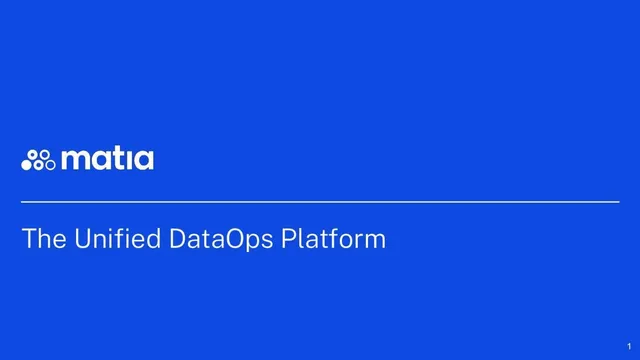 Matia pitch deck cover
