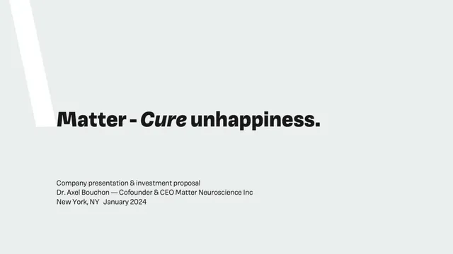 Matter Neuroscience pitch deck cover