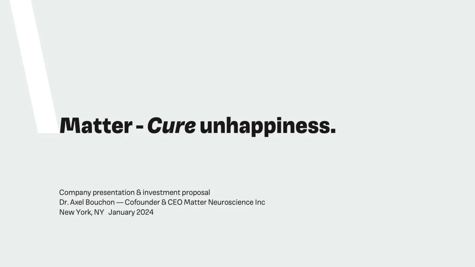 Matter Neuroscience pitch deck slide