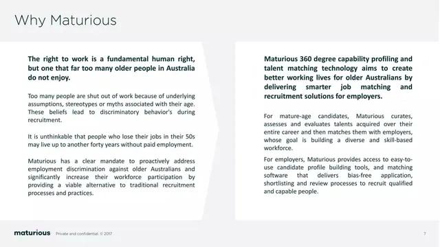 Product / solution slide 8 from Maturious