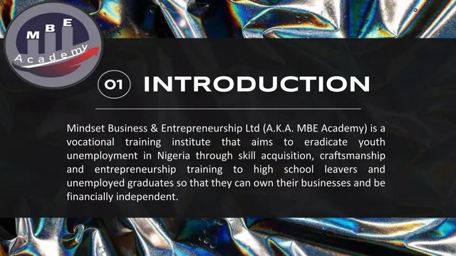 Company overview slide 3 from Mindset Business & Entrepreneurship Ltd (MBE Academy)