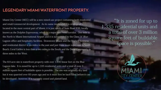 Product / solution slide 2 from Miami City Center