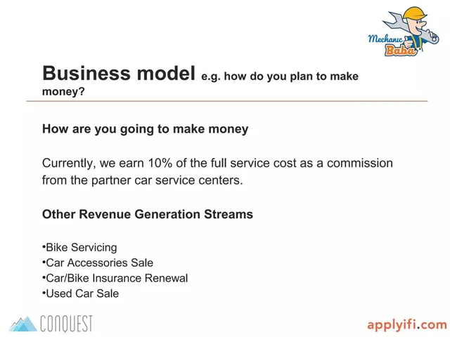 Business model / revenue streams slide 6 from MechanicBaba
