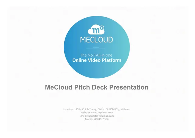 MeCloud pitch deck cover