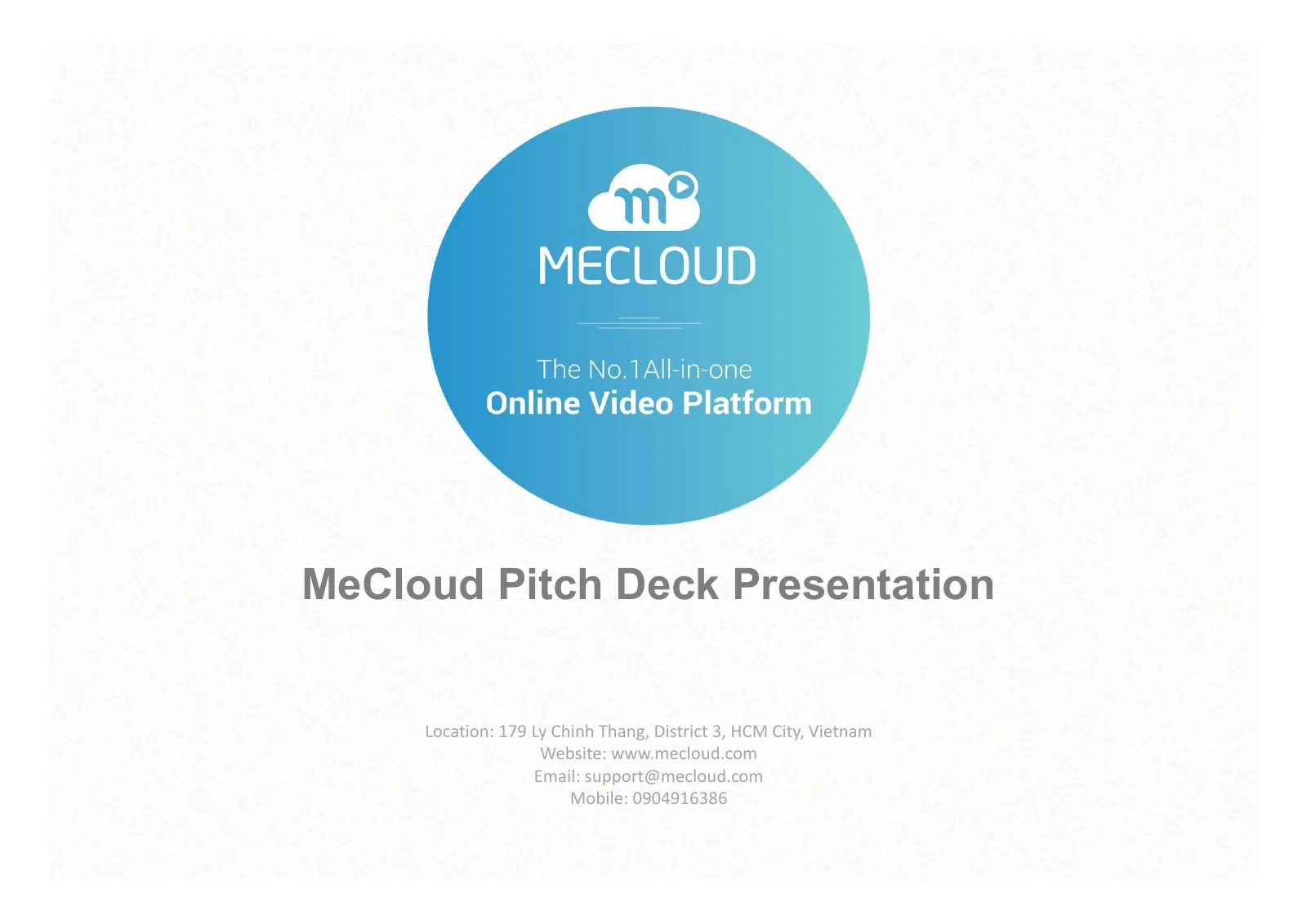 MeCloud pitch deck slide