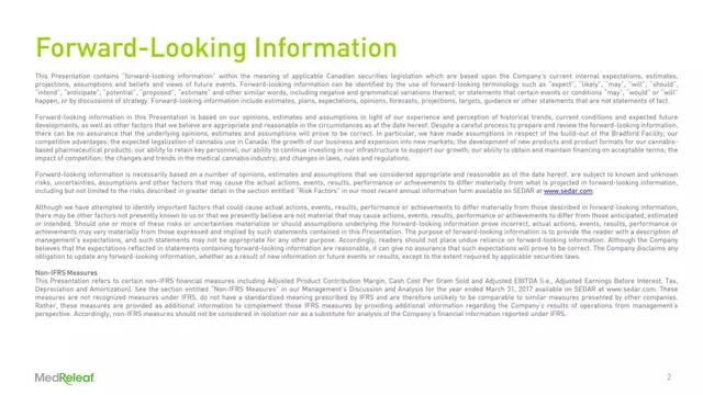Disclaimer slide 2 from MedReleaf