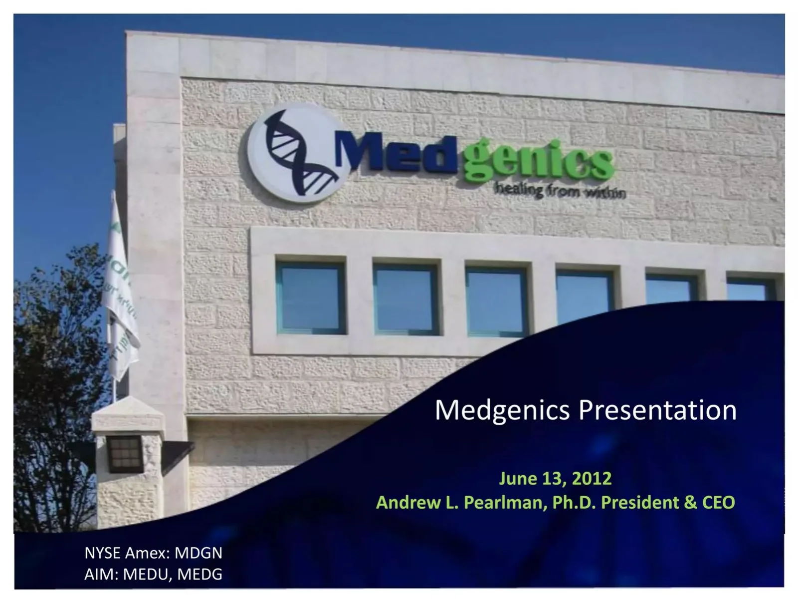 Medgenics pitch deck slide