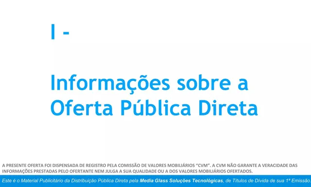 Disclaimer slide 3 from Media Glass Soluções Tecnológicas
