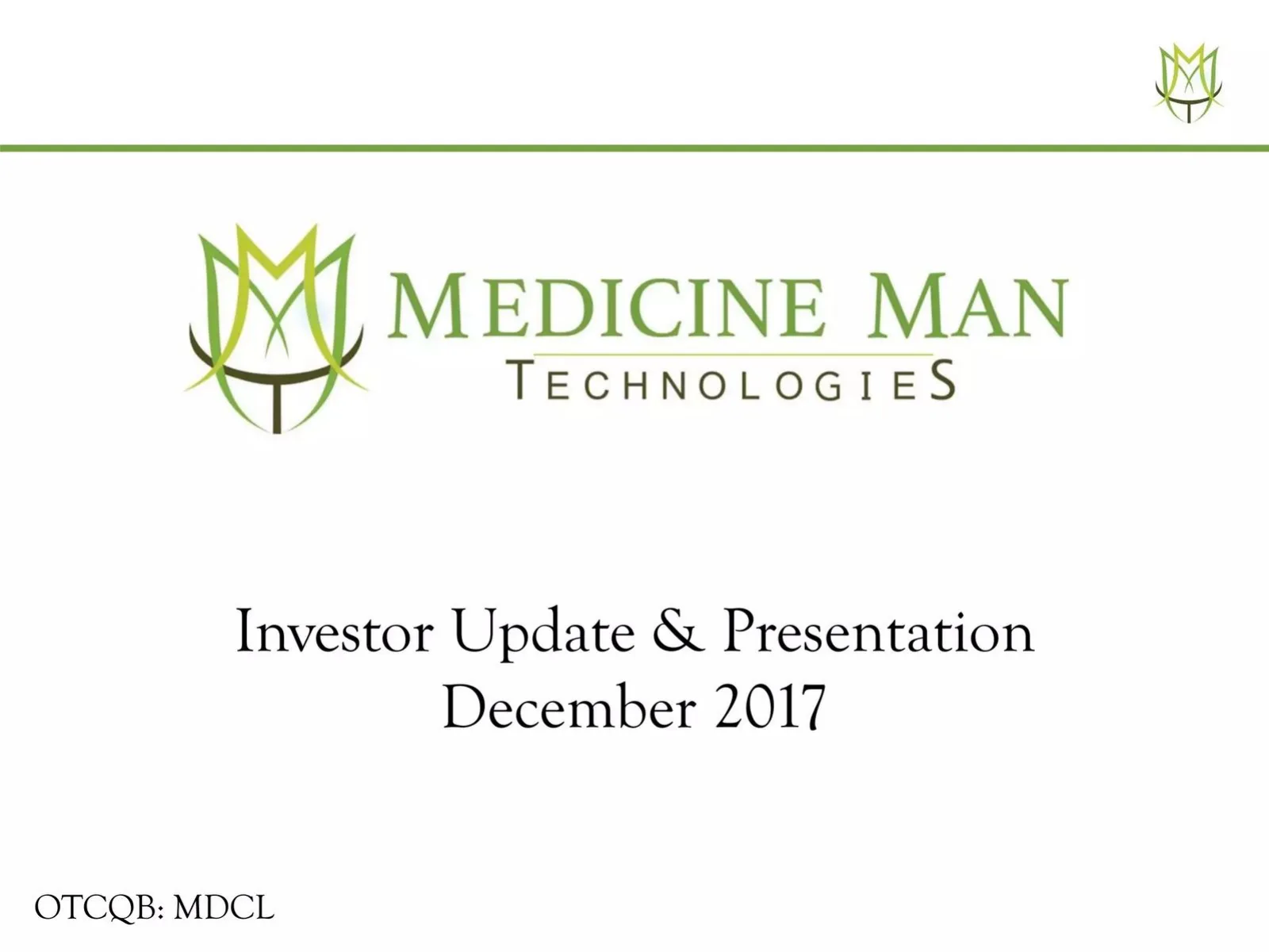 Medicine Man Tech pitch deck slide