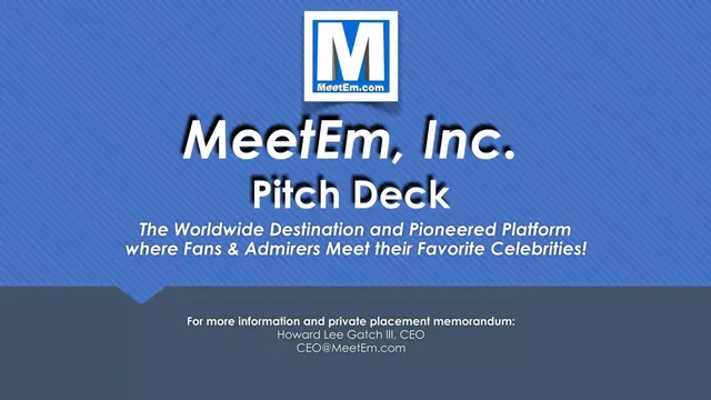 MeetEm, Inc. pitch deck cover