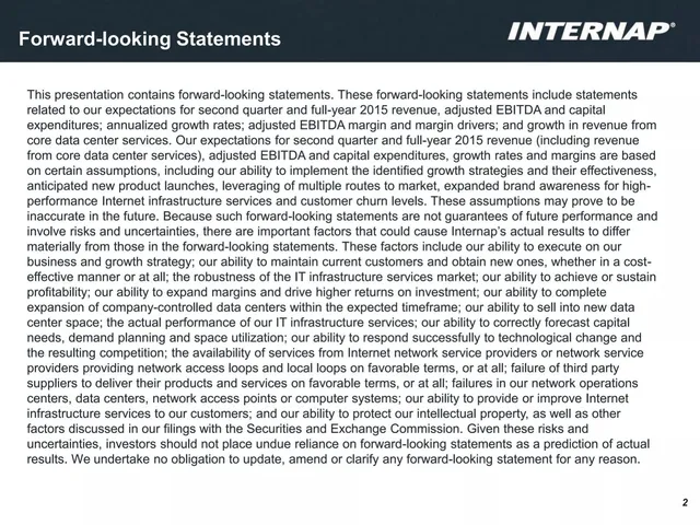 Disclaimer slide 2 from Internap