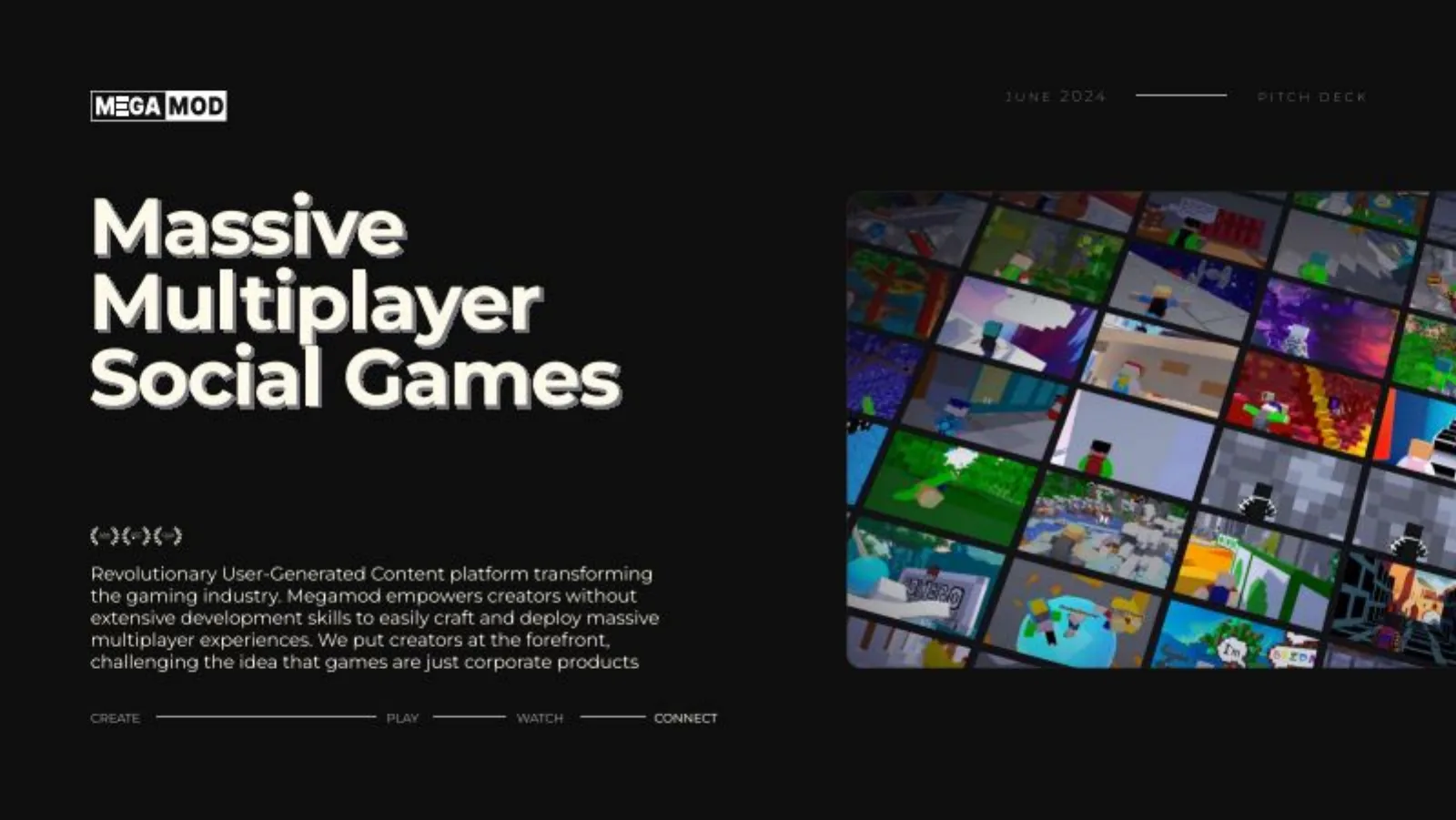 Megamod pitch deck slide