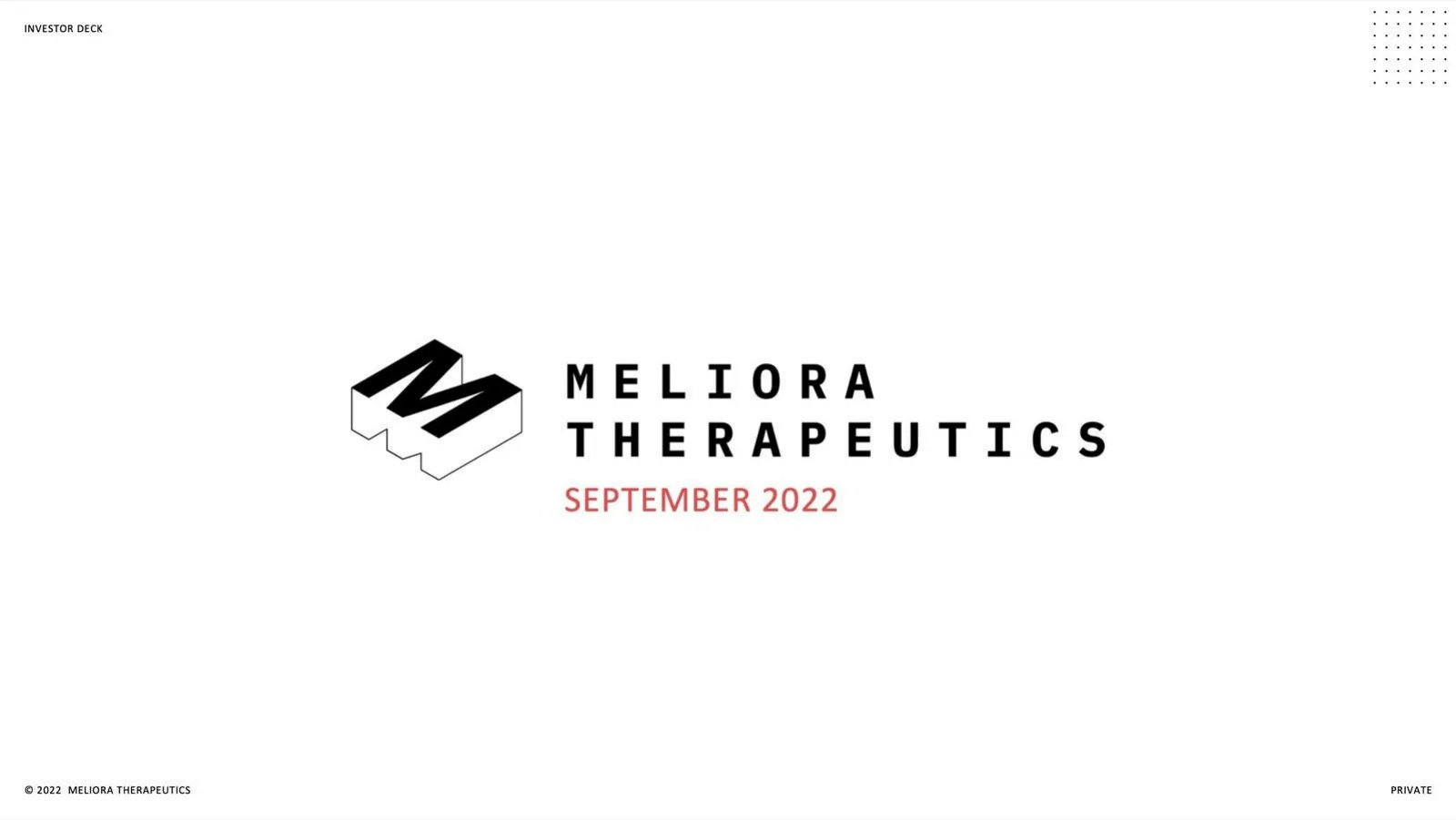 Meliora Therapeutics pitch deck slide