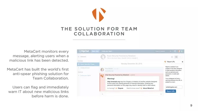 Product / solution slide 10 from MetaCert